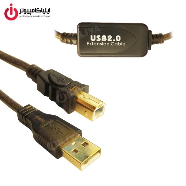 کابل افزایش و تقویت کننده طول پرینتر USB دی نت به طول 20 متر  D-NET Printer Extension And Booster Cable 20m